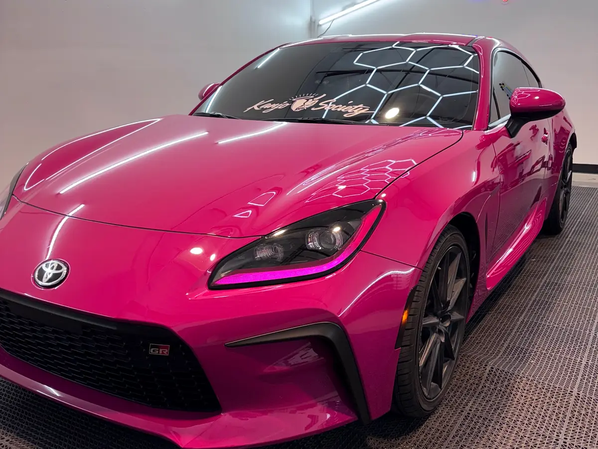 Pink Subaru BRZ full wrap completed by TinTinT
