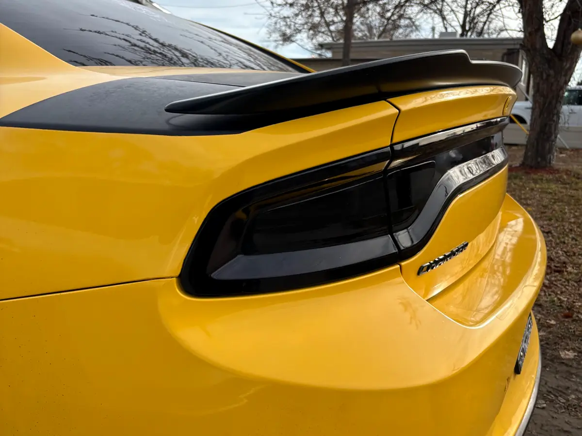 Close view of tinted Dodge Charger taillight